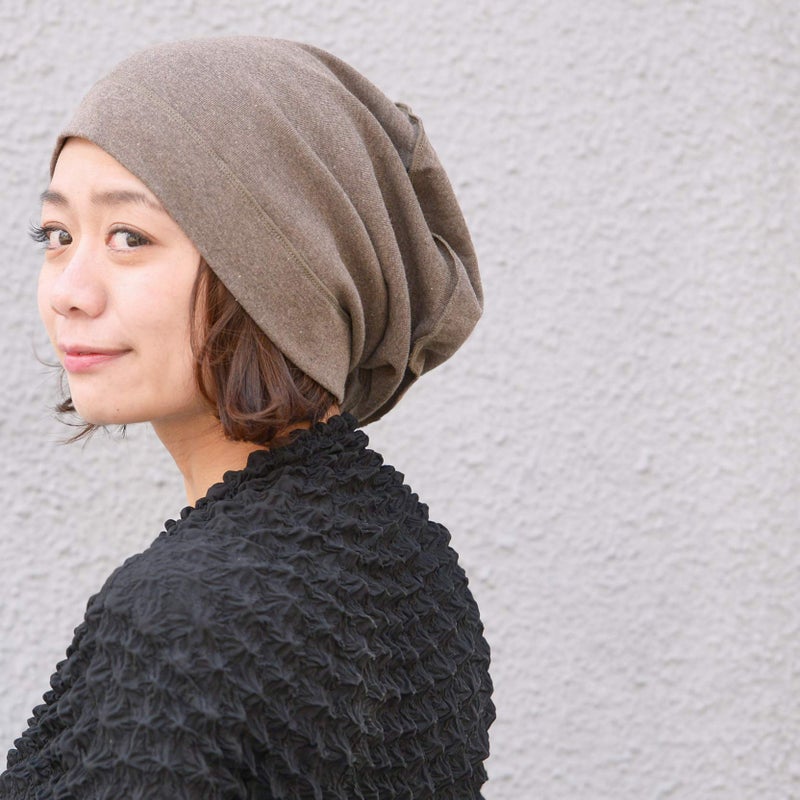 CHARM Mens Slouch Beanie Hat - Womens Organic Cotton Hipster Chemo Slouchy Cap Black - Image 5
